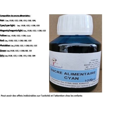 Tunisie: 5000 ml encre alimentaire (couleur spécial au choix)